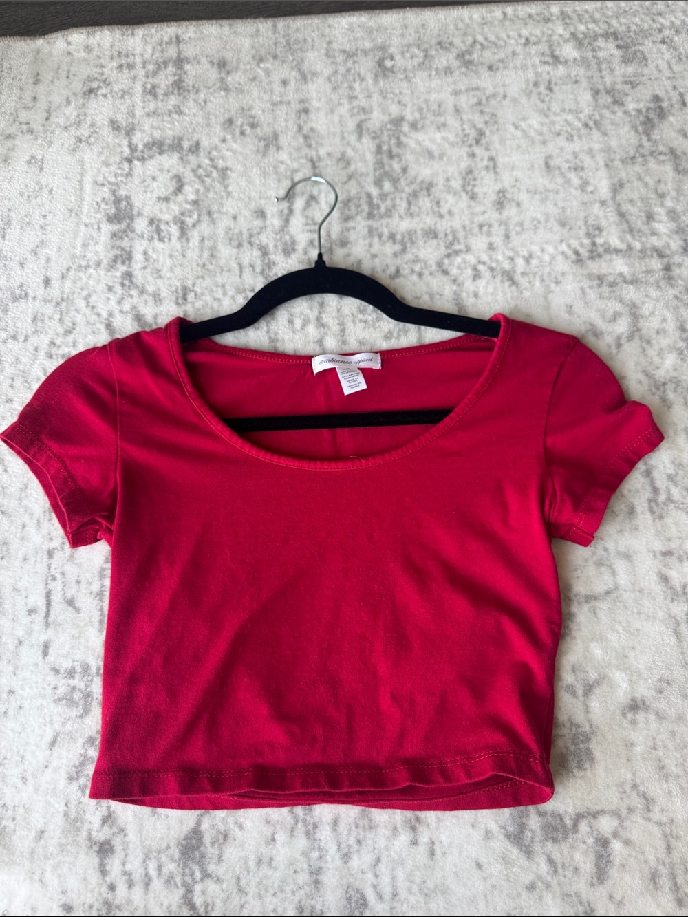 Ambiance Red Scoop Neck Crop Top